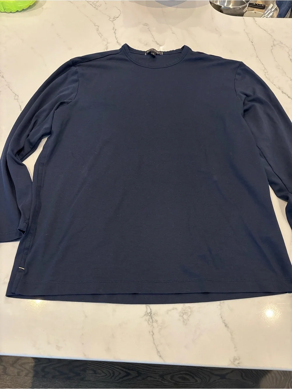 Banana Republic Navy Luxury Touch Performance Crewneck Tee